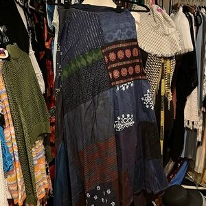 ❌sold at live❌NWT jackpot Dk Blue Patchwork Wrap Skirt